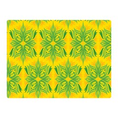 Floral Flower Star Sunflower Green Yellow Double Sided Flano Blanket (mini)  by Alisyart