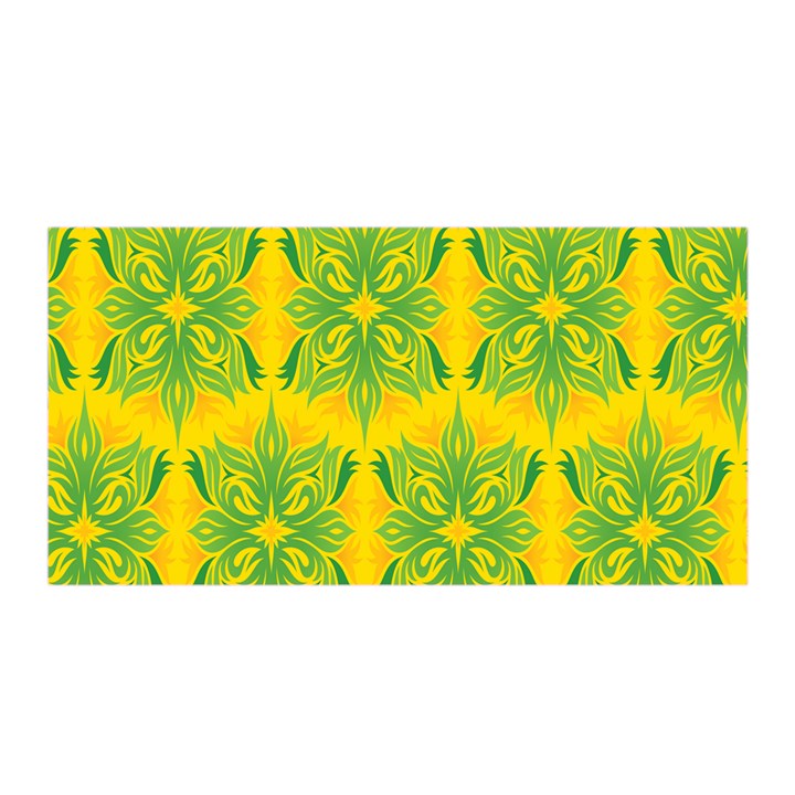 Floral Flower Star Sunflower Green Yellow Satin Wrap