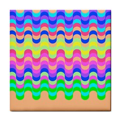 Dna Early Childhood Wave Chevron Woves Rainbow Tile Coasters