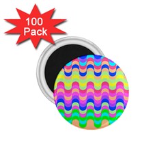 Dna Early Childhood Wave Chevron Woves Rainbow 1 75  Magnets (100 Pack)  by Alisyart
