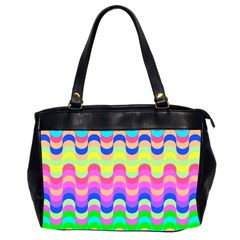 Dna Early Childhood Wave Chevron Woves Rainbow Office Handbags (2 Sides)  by Alisyart