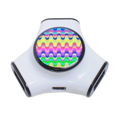 Dna Early Childhood Wave Chevron Woves Rainbow 3-port Usb Hub