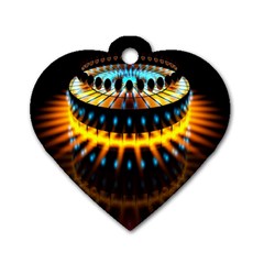 Abstract Led Lights Dog Tag Heart (one Side)