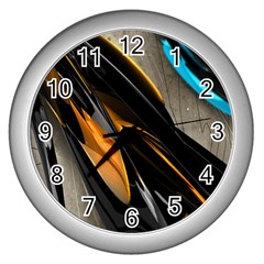 Abstract 3d Wall Clocks (silver) 