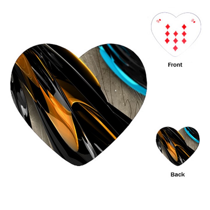 Abstract 3d Playing Cards (Heart) 