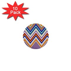 Chevron Wave Color Rainbow Triangle Waves Grey 1  Mini Buttons (10 Pack)  by Alisyart