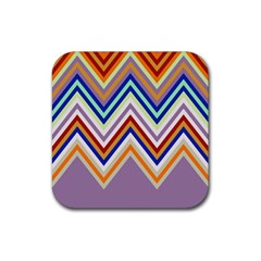 Chevron Wave Color Rainbow Triangle Waves Grey Rubber Square Coaster (4 Pack)  by Alisyart