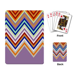 Chevron Wave Color Rainbow Triangle Waves Grey Playing Card