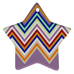 Chevron Wave Color Rainbow Triangle Waves Grey Star Ornament (two Sides)