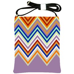 Chevron Wave Color Rainbow Triangle Waves Grey Shoulder Sling Bags by Alisyart