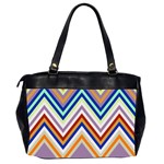 Chevron Wave Color Rainbow Triangle Waves Grey Office Handbags (2 Sides)  Back