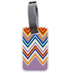 Chevron Wave Color Rainbow Triangle Waves Grey Luggage Tags (two Sides) by Alisyart