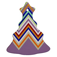 Chevron Wave Color Rainbow Triangle Waves Grey Ornament (christmas Tree) 