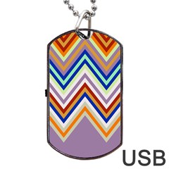 Chevron Wave Color Rainbow Triangle Waves Grey Dog Tag Usb Flash (two Sides)