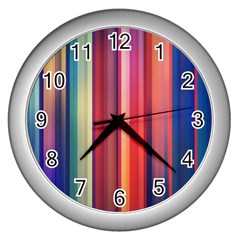 Texture Lines Vertical Lines Wall Clocks (silver)  by Simbadda