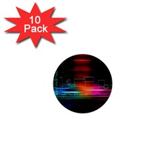 Abstract Binary 1  Mini Buttons (10 Pack) 