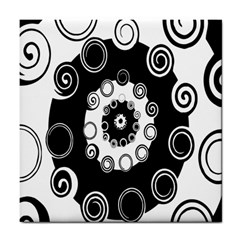 Fluctuation Hole Black White Circle Tile Coasters