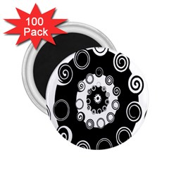 Fluctuation Hole Black White Circle 2 25  Magnets (100 Pack)  by Alisyart