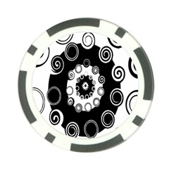 Fluctuation Hole Black White Circle Poker Chip Card Guard