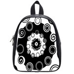 Fluctuation Hole Black White Circle School Bags (Small)  Front