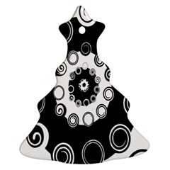 Fluctuation Hole Black White Circle Ornament (christmas Tree) 