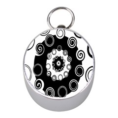 Fluctuation Hole Black White Circle Mini Silver Compasses by Alisyart