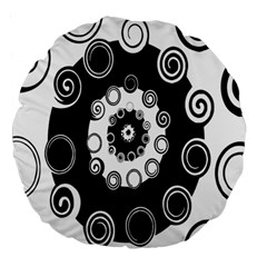 Fluctuation Hole Black White Circle Large 18  Premium Flano Round Cushions by Alisyart