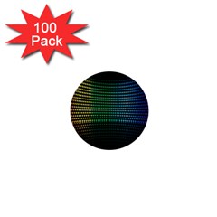 Abstract Multicolor Rainbows Circles 1  Mini Buttons (100 Pack)  by Simbadda