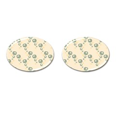 Flower Floral Pink Cufflinks (oval)