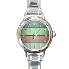 Lines Stripes Texture Colorful Round Italian Charm Watch