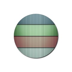 Lines Stripes Texture Colorful Rubber Coaster (Round) 