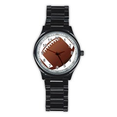 Football American Sport Ball Stainless Steel Round Watch by Alisyart