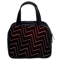 Lines Pattern Square Blocky Classic Handbags (2 Sides) by Simbadda