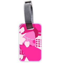 Flower Floral Leaf Circle Pink White Luggage Tags (two Sides)