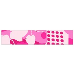 Flower Floral Leaf Circle Pink White Flano Scarf (Small)