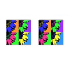 Flower Pop Sunflower Cufflinks (square) by Alisyart