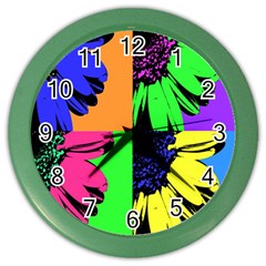 Flower Pop Sunflower Color Wall Clocks