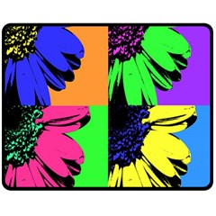 Flower Pop Sunflower Double Sided Fleece Blanket (medium) 