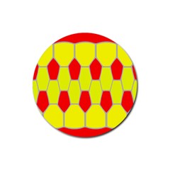 Football Blender Image Map Red Yellow Sport Rubber Coaster (round) 