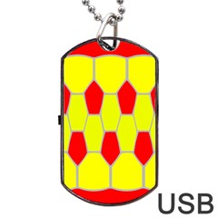 Football Blender Image Map Red Yellow Sport Dog Tag Usb Flash (two Sides)