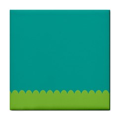 Green Blue Teal Scallop Wallpaper Wave Tile Coasters