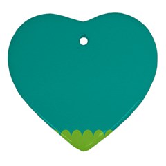 Green Blue Teal Scallop Wallpaper Wave Ornament (heart) by Alisyart