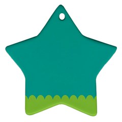 Green Blue Teal Scallop Wallpaper Wave Ornament (star)
