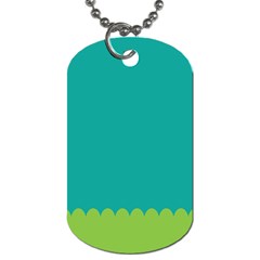 Green Blue Teal Scallop Wallpaper Wave Dog Tag (two Sides)