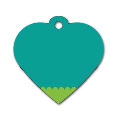 Green Blue Teal Scallop Wallpaper Wave Dog Tag Heart (two Sides)
