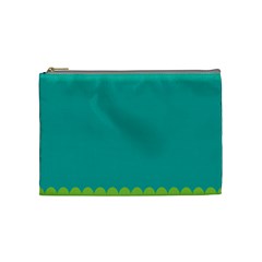 Green Blue Teal Scallop Wallpaper Wave Cosmetic Bag (medium) 