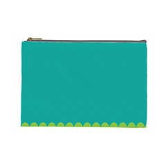 Green Blue Teal Scallop Wallpaper Wave Cosmetic Bag (large) 