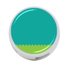 Green Blue Teal Scallop Wallpaper Wave 4-port Usb Hub (one Side)