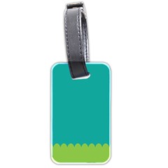 Green Blue Teal Scallop Wallpaper Wave Luggage Tags (two Sides)