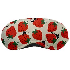 Fruit Strawberry Red Black Cat Sleeping Masks